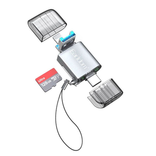 Earldom OT82 4-in-1 High-Speed Card Reader – USB, Lightning & Type-C