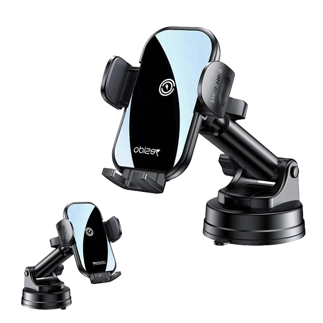 wireless phone holder for car, 2 in 1, 360 rotating suction cup air vent phone holder for all mobile phones (4-7inch) black