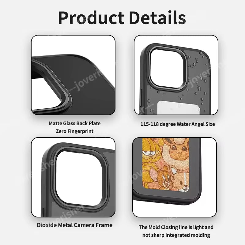 NFC DIY Picture Ink Stand Phone Case Bracket for Iphone 15 14 13 Pro Max Holder Case Screen Phone Cover Cartoon Ink Protection