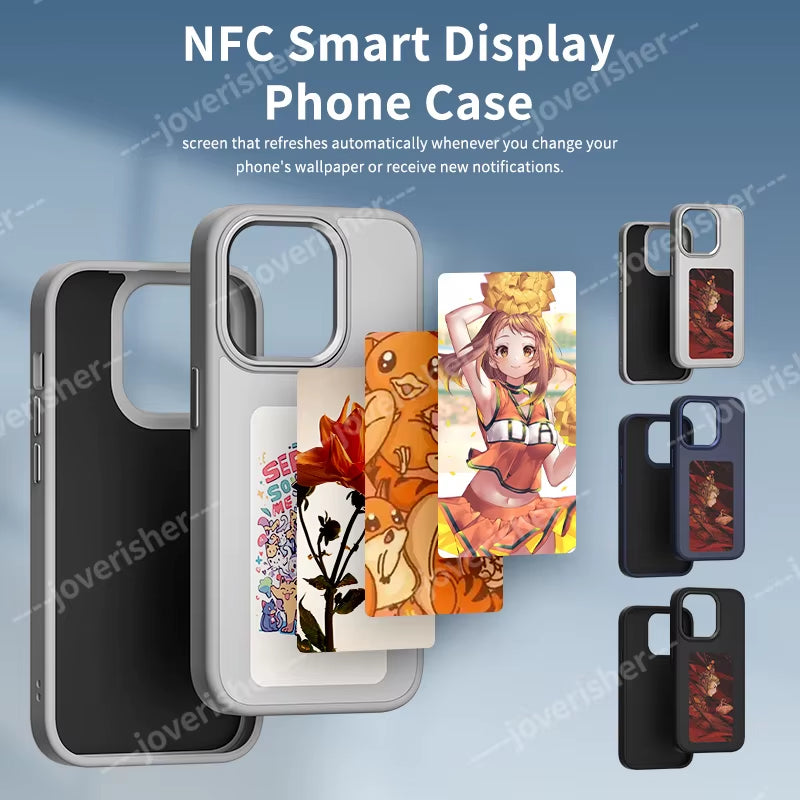 NFC DIY Picture Ink Stand Phone Case Bracket for Iphone 15 14 13 Pro Max Holder Case Screen Phone Cover Cartoon Ink Protection