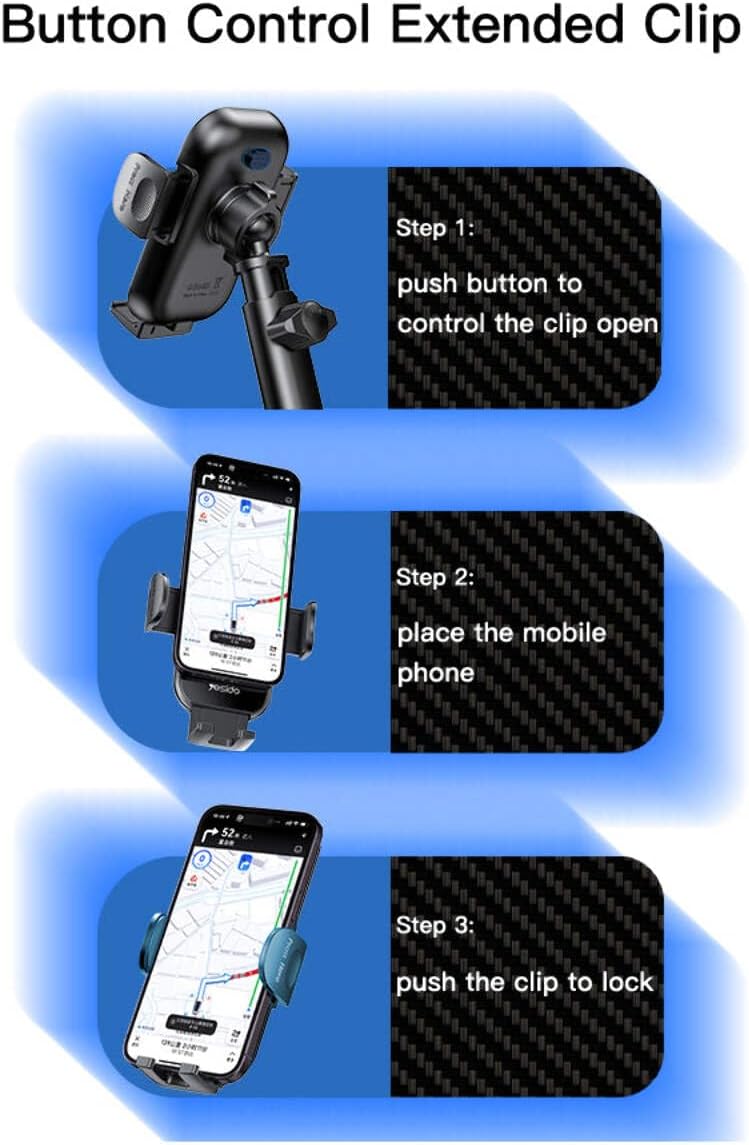 wireless phone holder for car, 2 in 1, 360 rotating suction cup air vent phone holder for all mobile phones (4-7inch) black