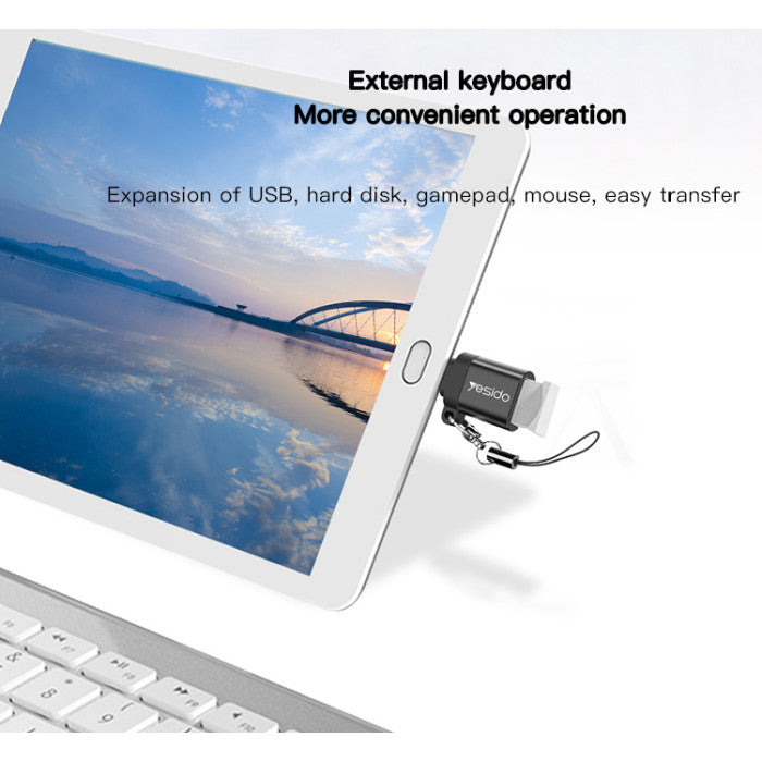 GS06 Mini Function Mobile Phone Power Data Transmit Convert Card Reader Type-C To USB OTG Adapter