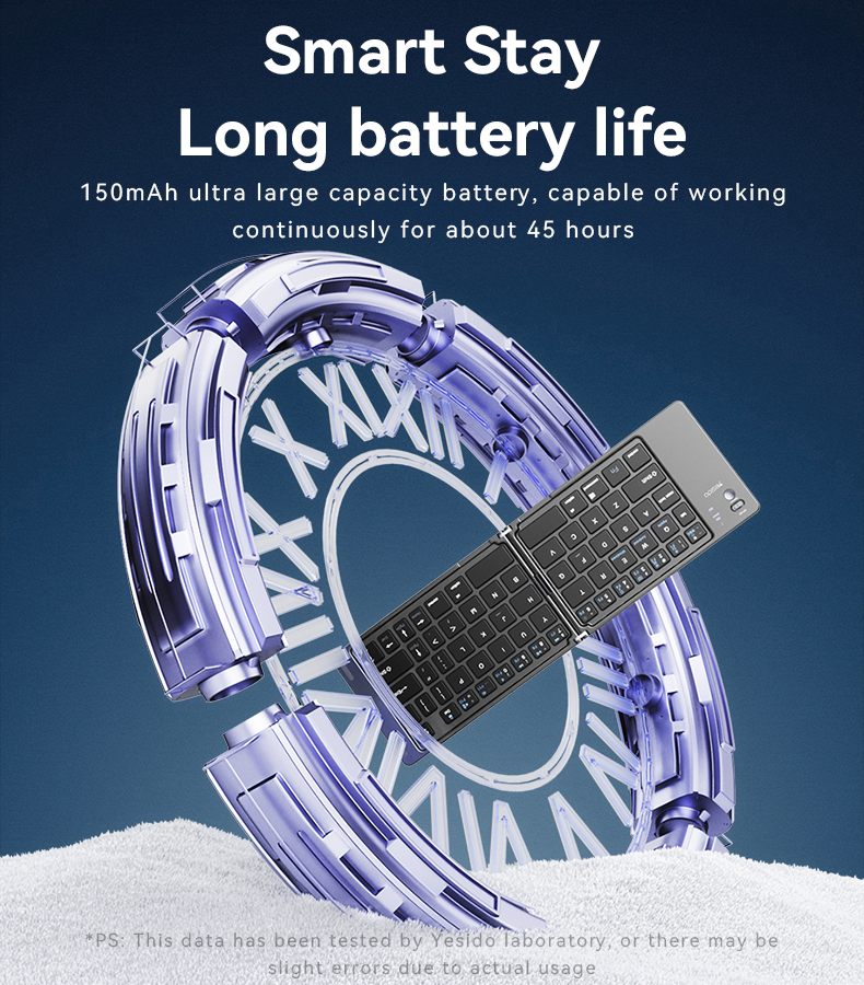 KB27 BT5.0 65 Bass Buttons Magnetic Ultra Long Battery Life BT Folding Small Keyboard