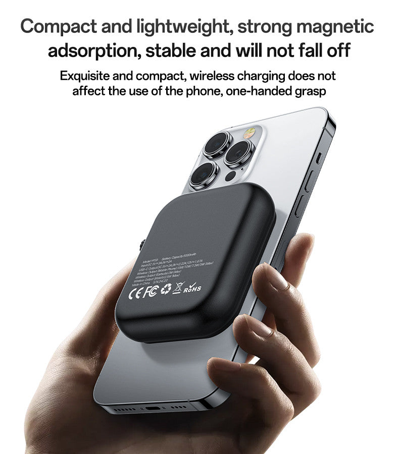 YP59 5000mAh PD20W Fast Charging Earphone&Smart Watch 3 in 1 15W Wireless Charging Power Bank