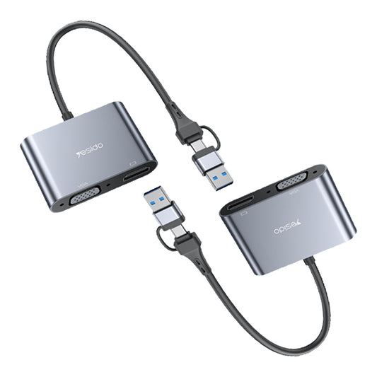 Yesido HM15 Ultra-Low Latency USB/Type-C to HDMI/VGA Laptop Screen Splitter