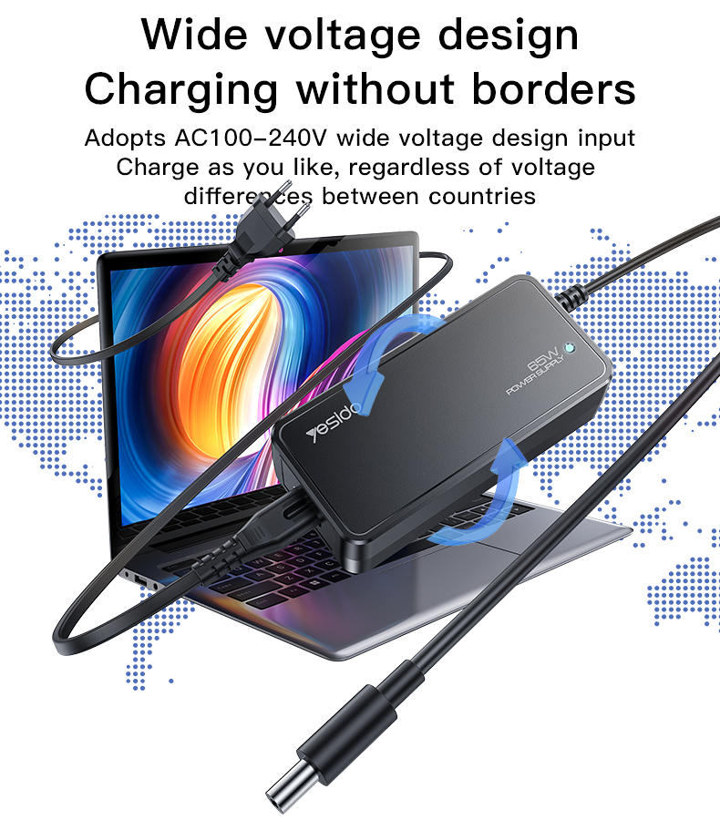 CG11K 1.5M Length 65W Smart Charging 15 IN 1 Multi-function Laptop Charger UK European Power Adapter
