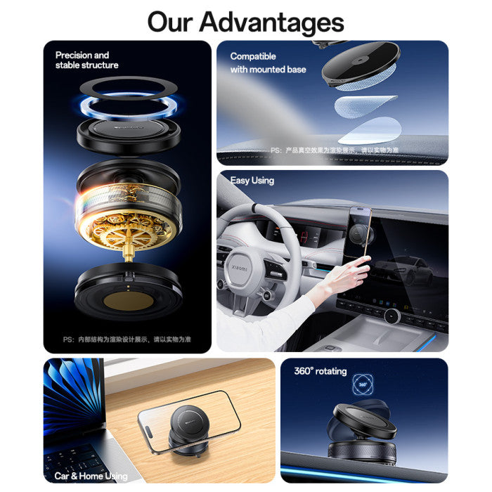Yesido C310 Car Phone Mount with MagSafe Magnet - Black