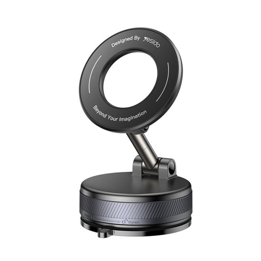 Yesido C228 Magnetic Car Phone Holder – 360° Rotation with Foldable Clamp Arm & Vacuum
