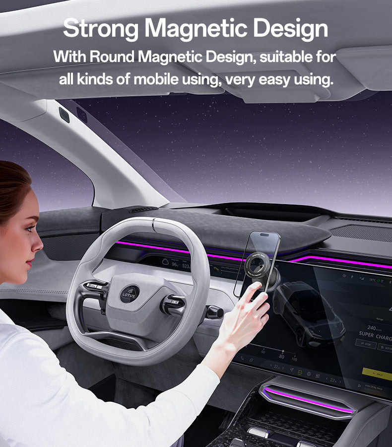 Yesido C228 Magnetic Car Phone Holder – 360° Rotation with Foldable Clamp Arm & Vacuum