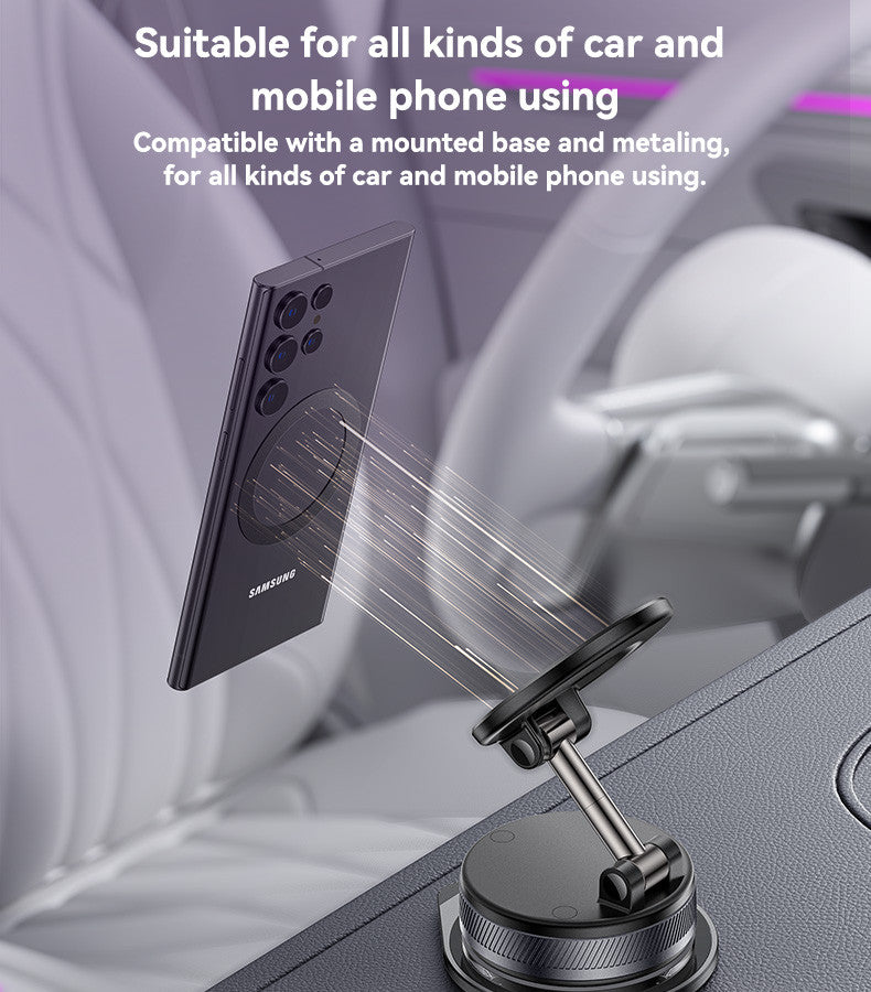 Yesido C228 Magnetic Car Phone Holder – 360° Rotation with Foldable Clamp Arm & Vacuum