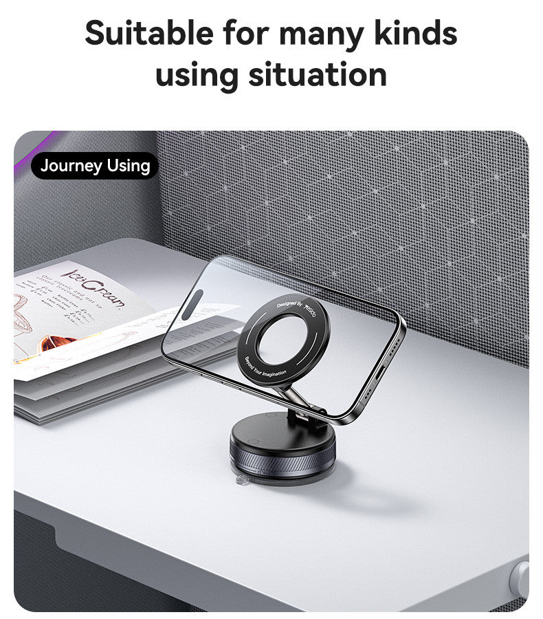 Yesido C228 Magnetic Car Phone Holder – 360° Rotation with Foldable Clamp Arm & Vacuum