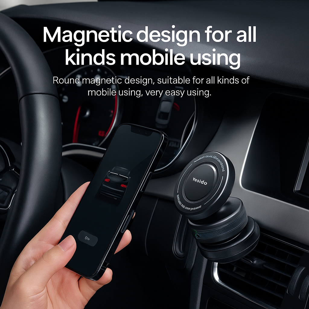 Yesido C310 Car Phone Mount with MagSafe Magnet - Black
