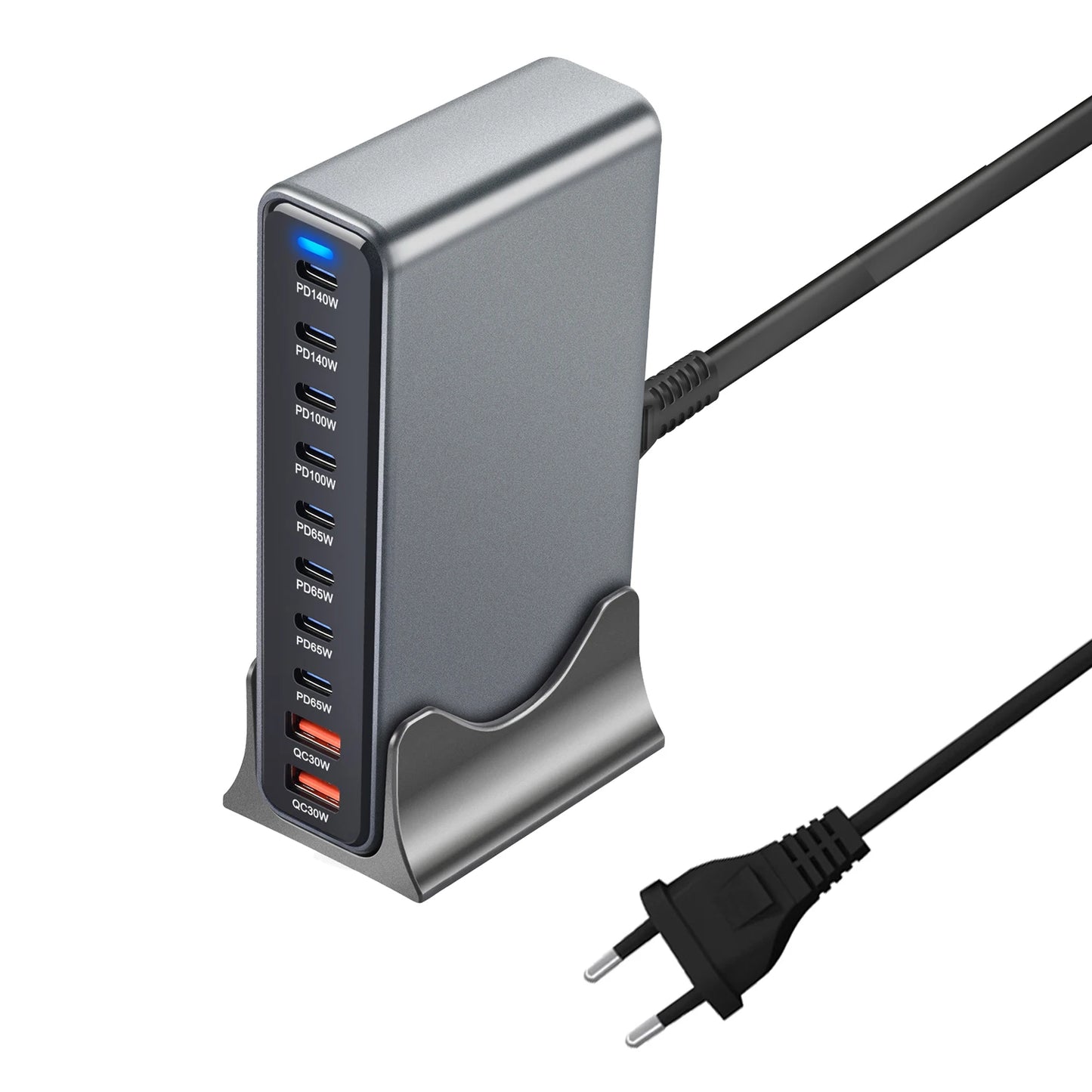 800W Gan Charger USB C Fast Desktop 10-Port USB Type C PD3.1 Charger Fast Charging for Iphone 16 15 14 Samsung S24 Xiaomi Laptop