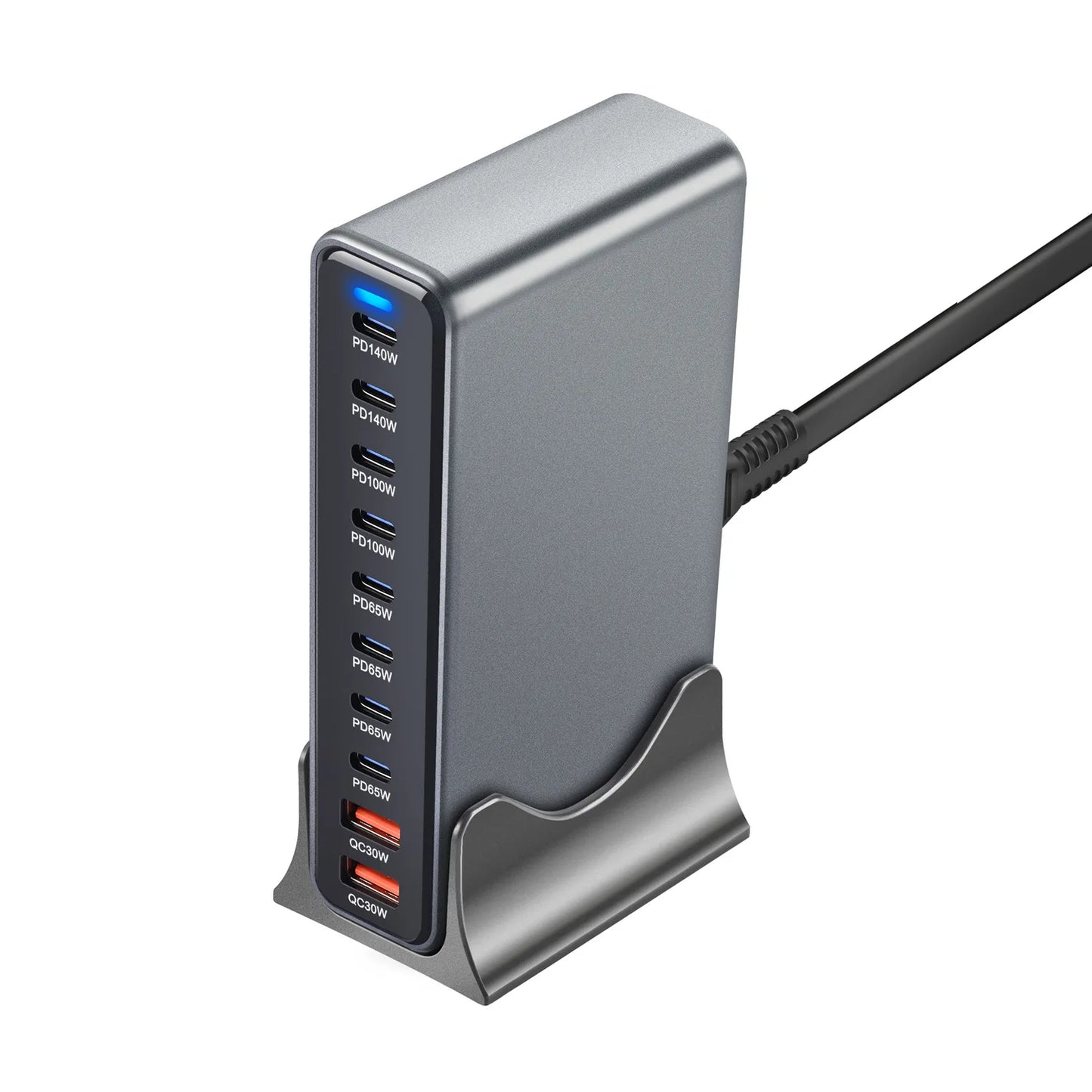 800W Gan Charger USB C Fast Desktop 10-Port USB Type C PD3.1 Charger Fast Charging for Iphone 16 15 14 Samsung S24 Xiaomi Laptop
