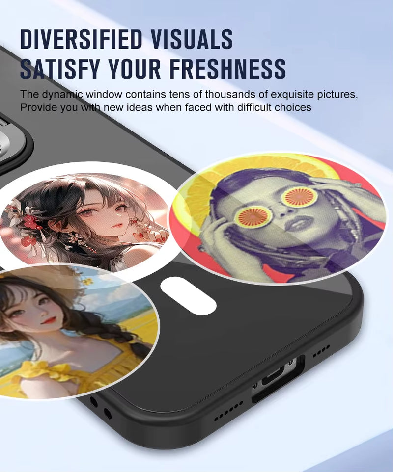 Magnetic NFC Ink Smart Phone Case for Iphone 16 15 14 Pro Max DIY Picture Ink Phone Case Screen Phone Cover Four Colors Image