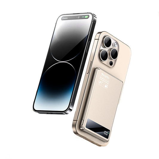 YP66 5000mAh 15W Wireless Fast Charging Digital Display Power Aluminum Alloy Magnetic Power Bank