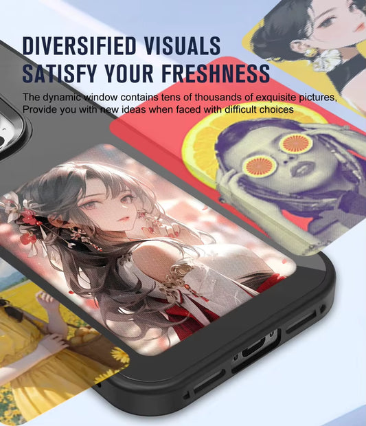 4 Inch NFC Ink Phone Case for Iphone 16 15 14 13 Pro Max High-Definition Intelligent DIY Four-Color Ink Screen Protection Cover