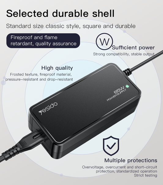 CG11K 1.5M Length 65W Smart Charging 15 IN 1 Multi-function Laptop Charger UK European Power Adapter